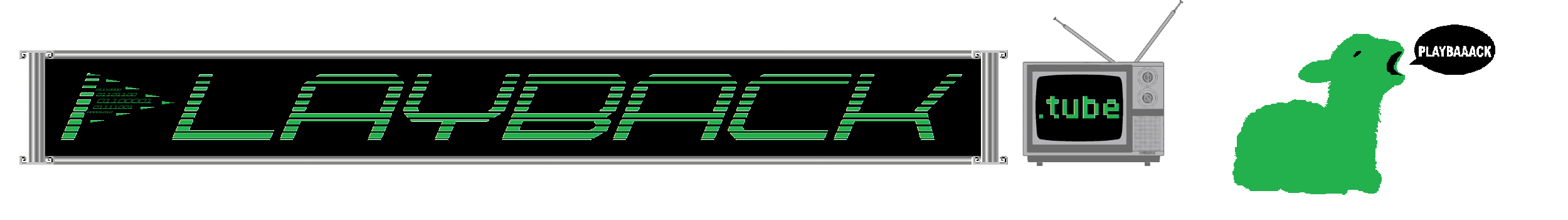 playback.tube picture and a green sheep